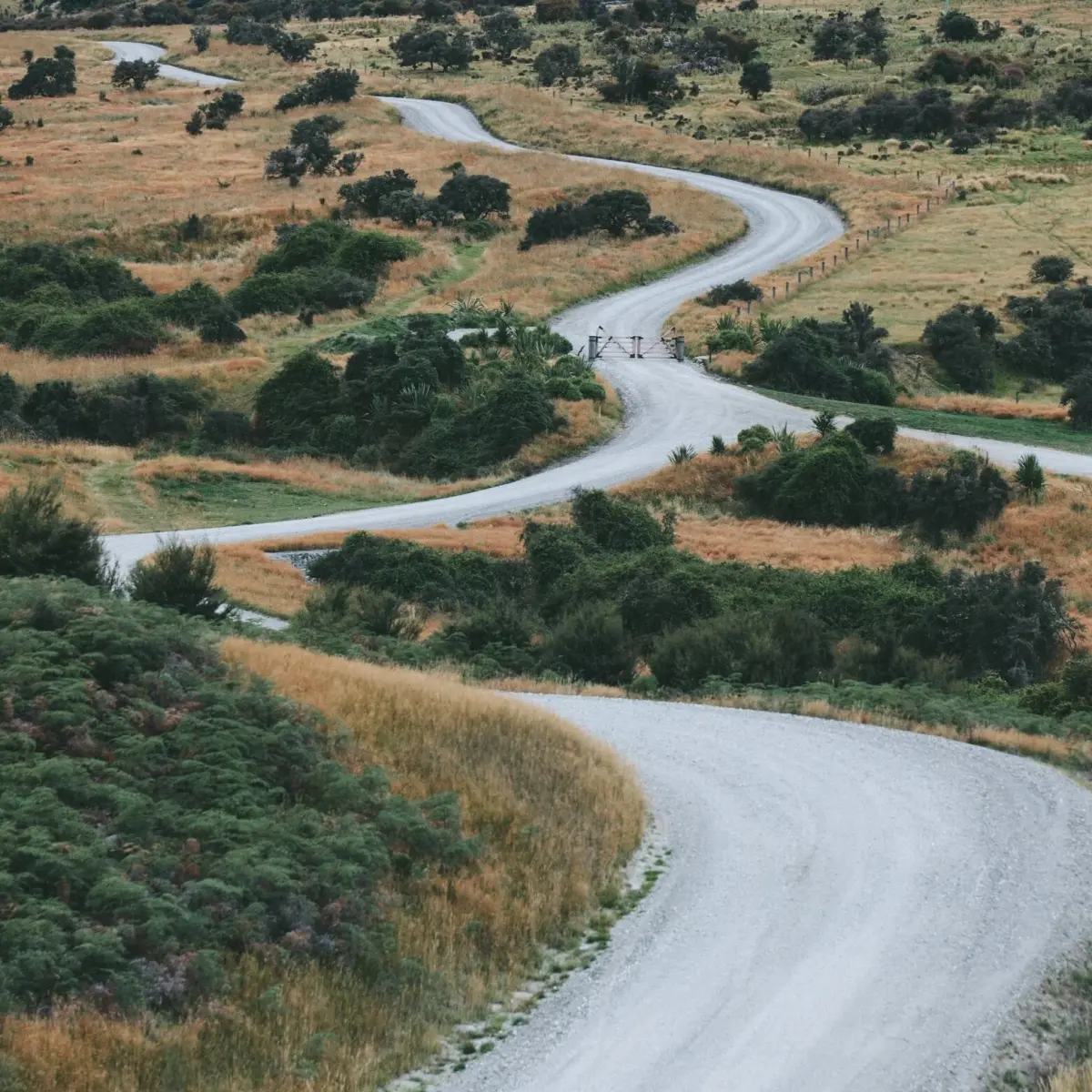 Winding road through the hills